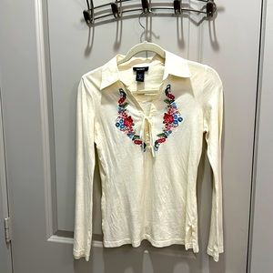 Yellow embroidered blouse